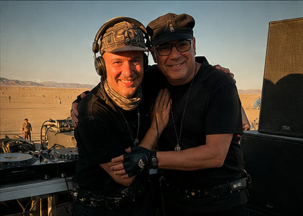 Gabriel Insini in the desert at Burning Man